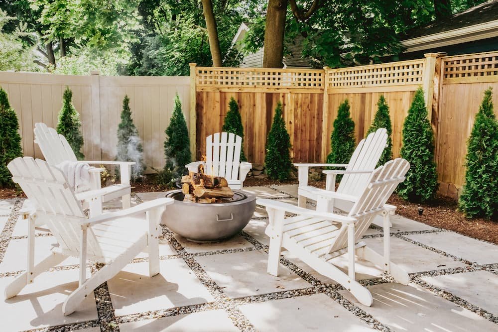 wide view of fire pit area