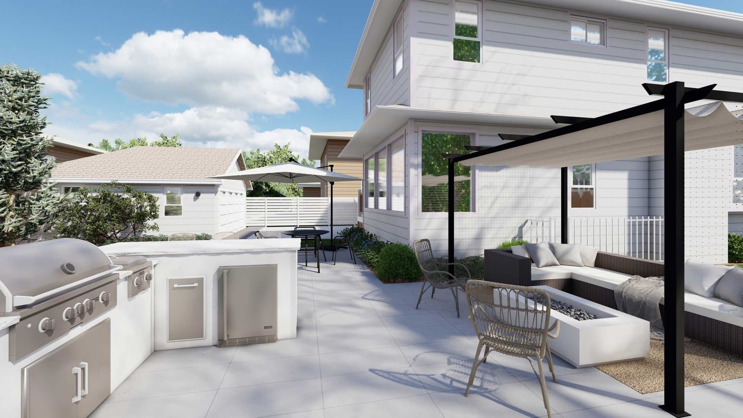 Joliet yard with outdoor kitchen and patio